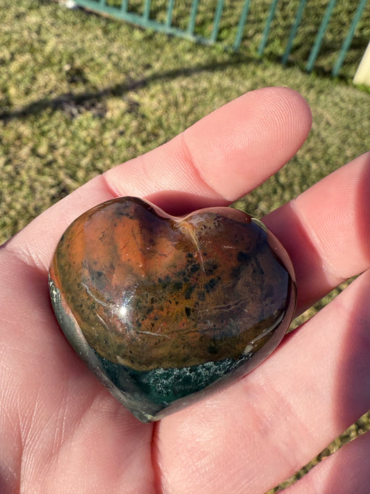 Ocean Jasper 4cm Puffy Heart