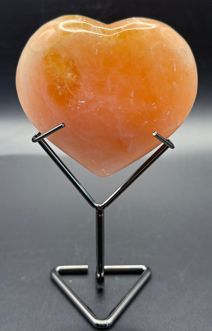 Orange Calcite Heart with Stand
