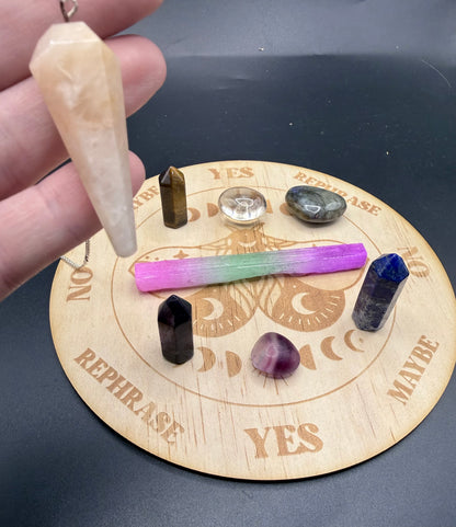 Crystal Pendulum Divination Grid – Intuition & Clarity Starter Set - Crystal wonderland By Lisa