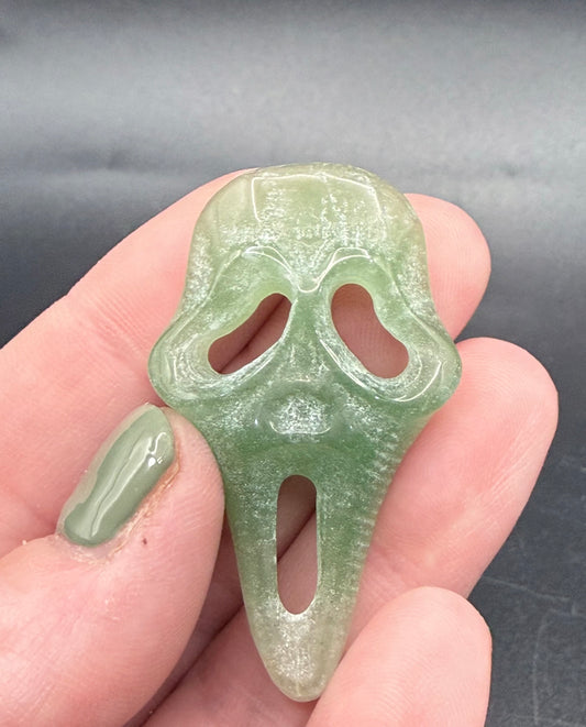 Green Aventurine Scream Face Carving – 4.5cm