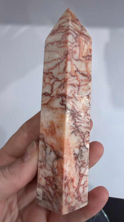 Red Vein Jasper Crystal Tower – 14cm | 330g A
