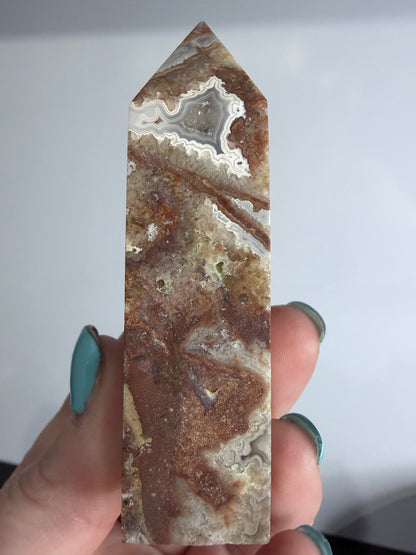 Mexican Lace Agate Tower A -