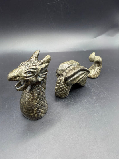 Pyrite Dragon Carving