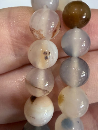 8mm Dendritic Agate Bracelet – Natural Earth Stone for Growth & Stability