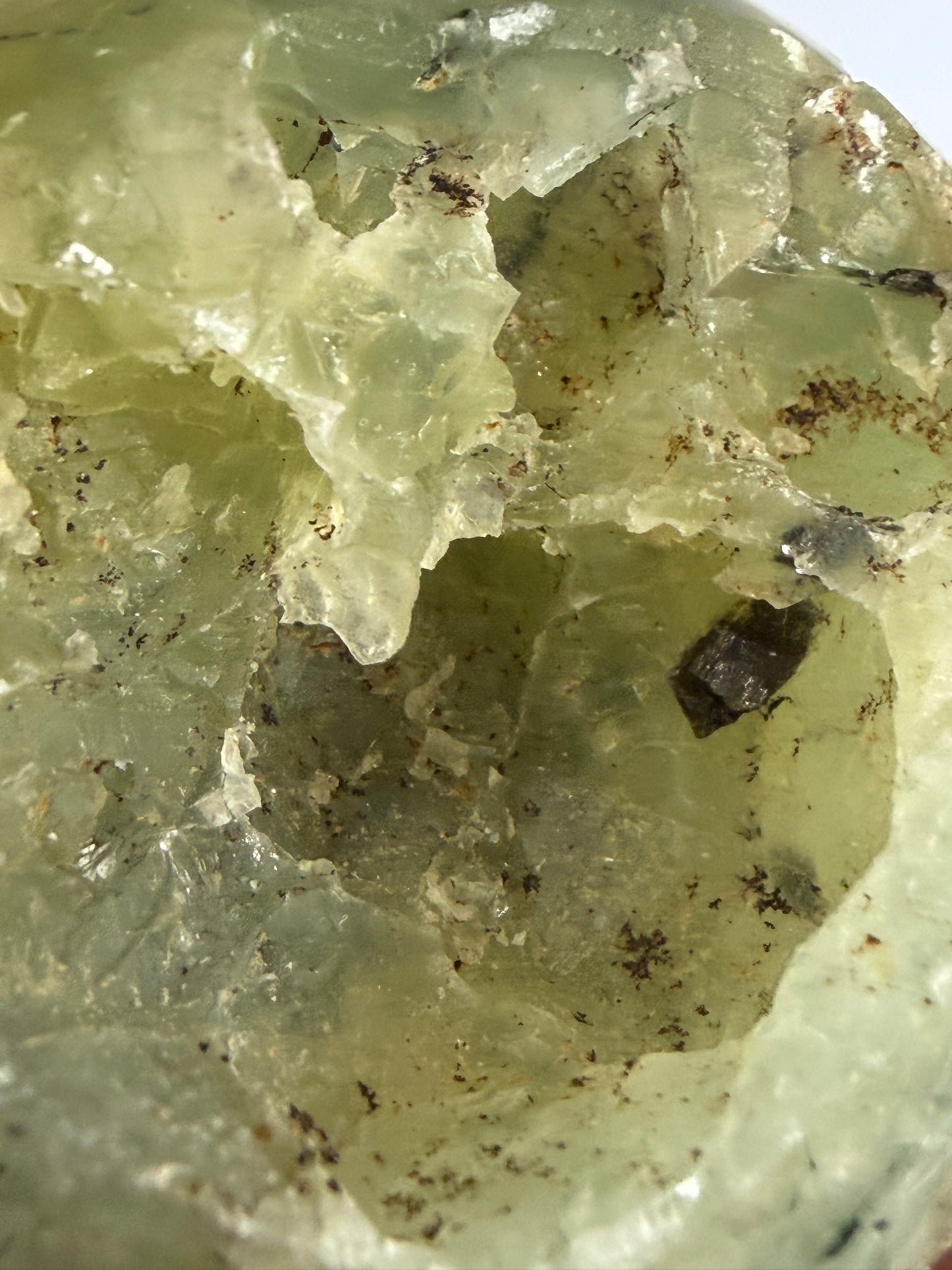 Prehnite with Epidote Inclusion Sphere D - 6cm