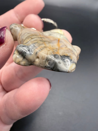 Picture Jasper Frog Keychain