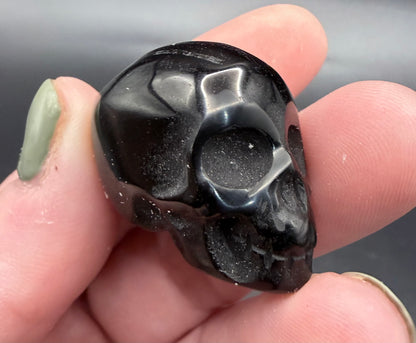 Black Obsidian Mini Skull Carving
