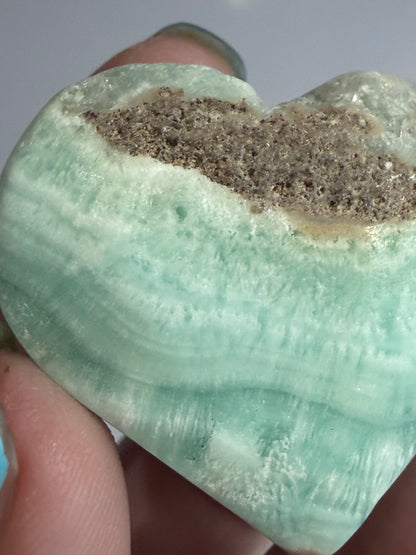 Blue Aragonite Heart – Small| Self Standing D - 4cm