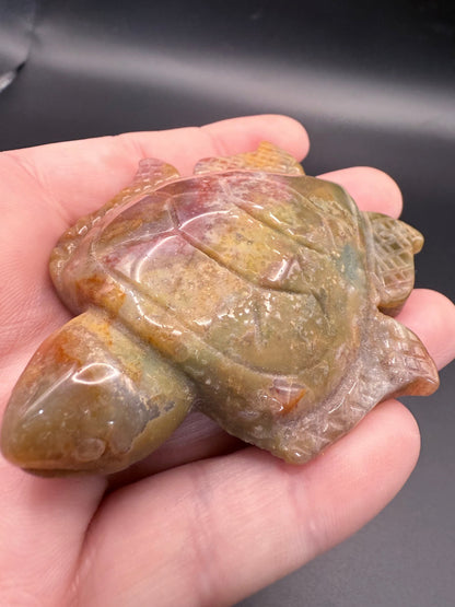Ocean Jasper Turtle Carving