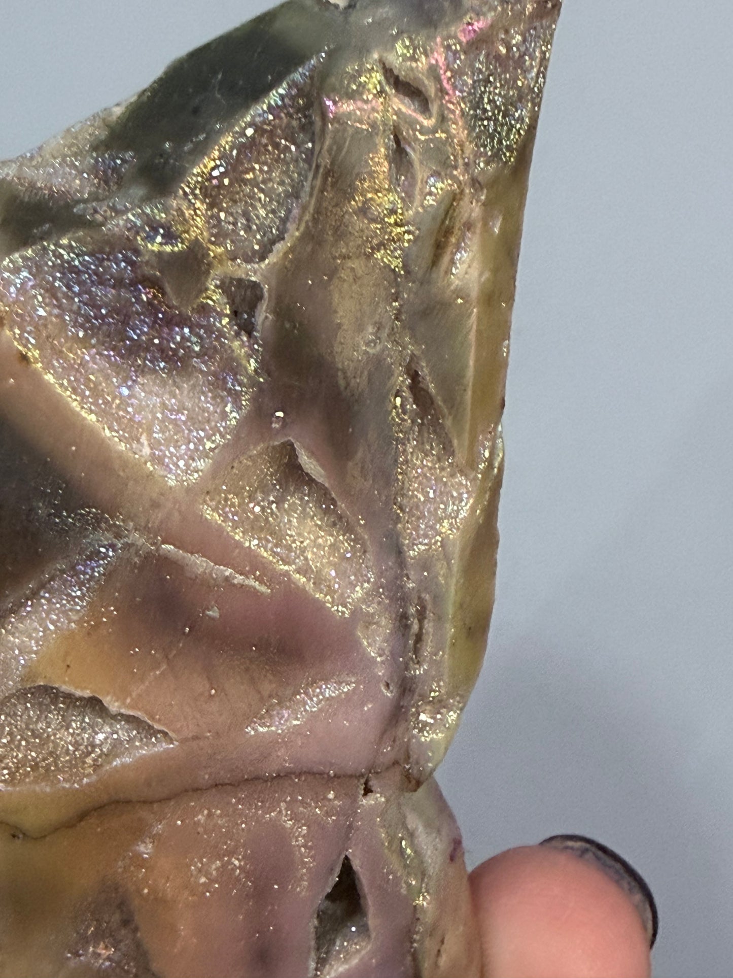 Aura Sphalerite Druzy Butterfly Carving F