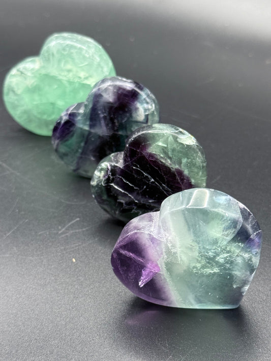 Free standing Fluorite Hearts
