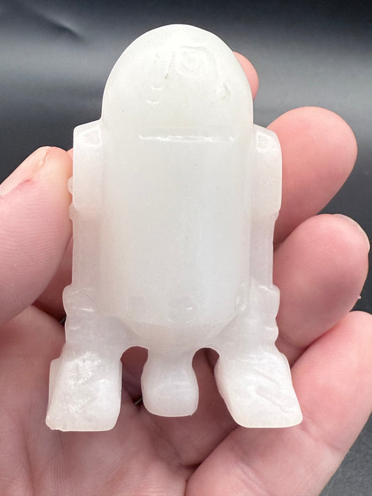 White Jade R2-D2 Carving – 6.2cm