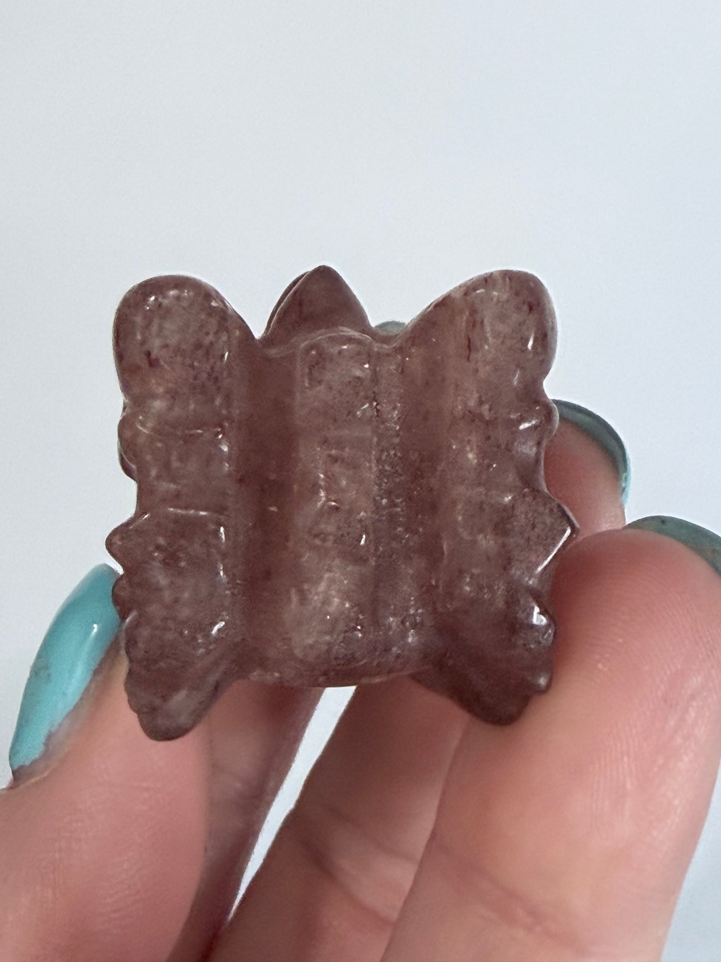 Strawberry Quartz Dragon Head Carving A - 5cm