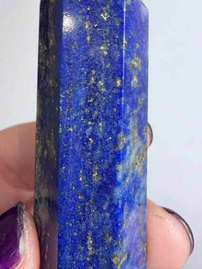 Lapis Lazuli Point | Natural Pyrite Inclusions A