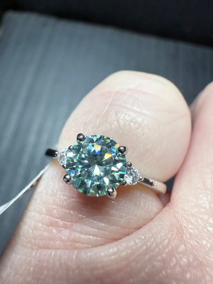 Green Moissonite Diamond Ring
