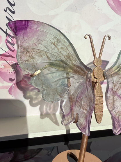 Beautiful Green and Purple Fluorite Butterfly