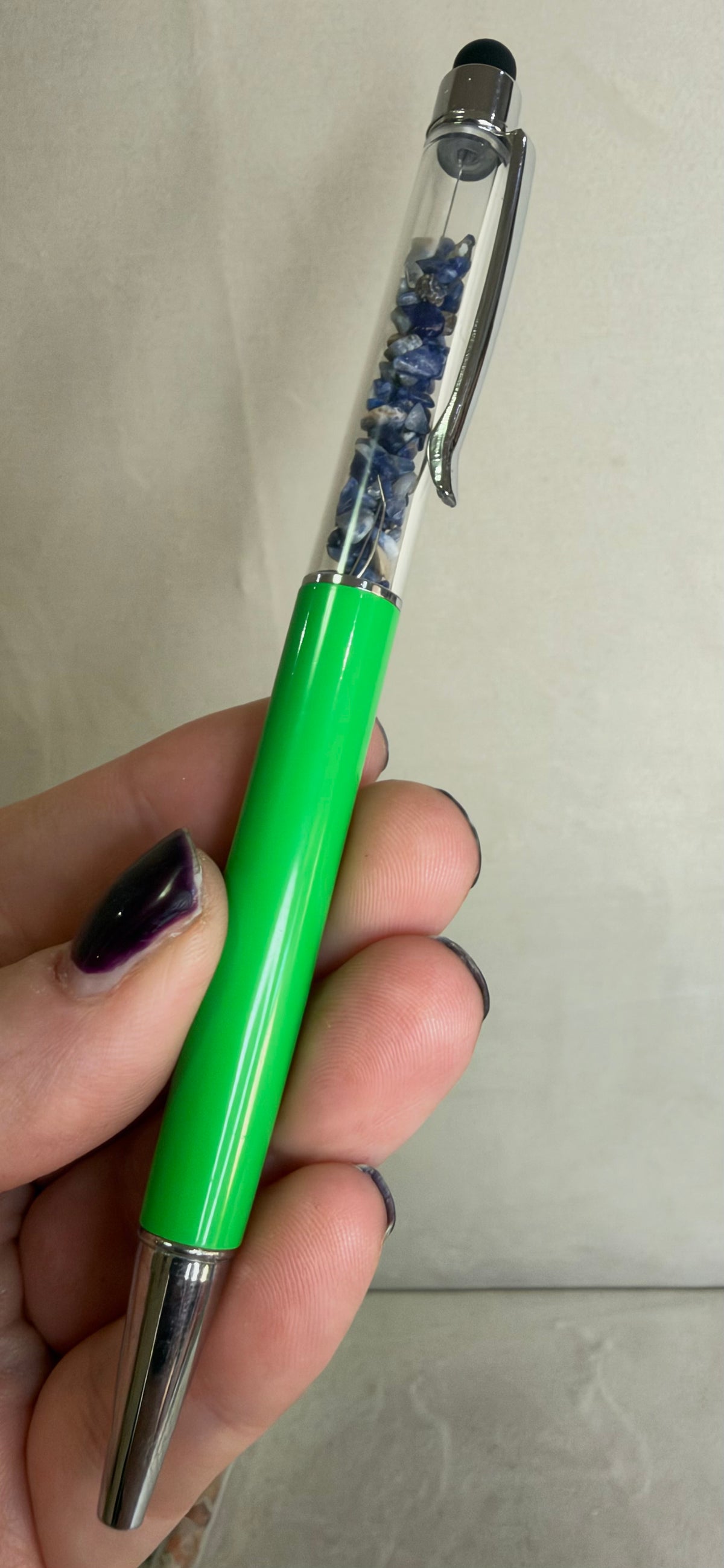 Crystal Chip Pen with Stylus – Assorted Crystals & Colours