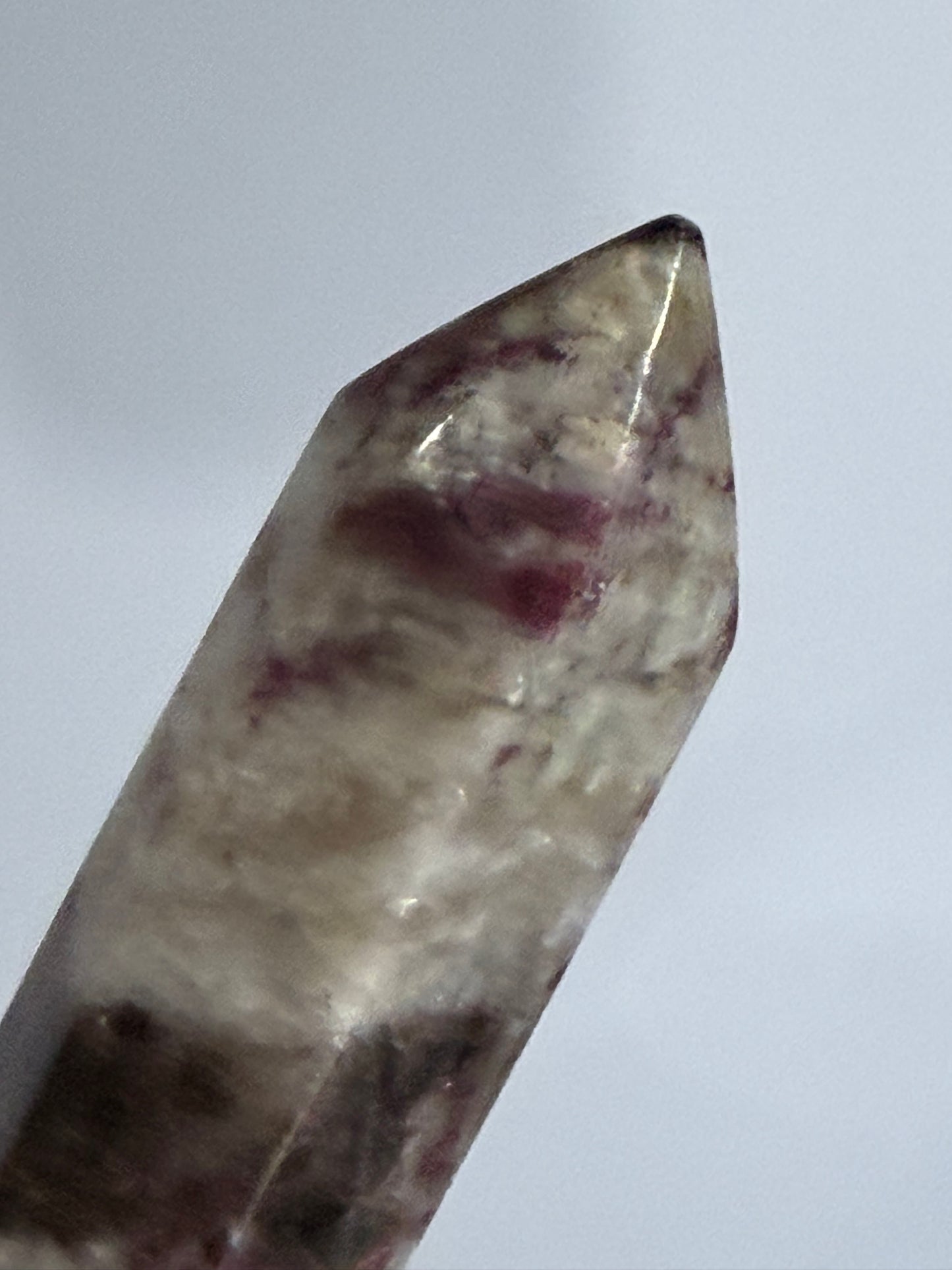 Pink Tourmaline in Quartz Crystal Tower – 8.9cm | 68g B