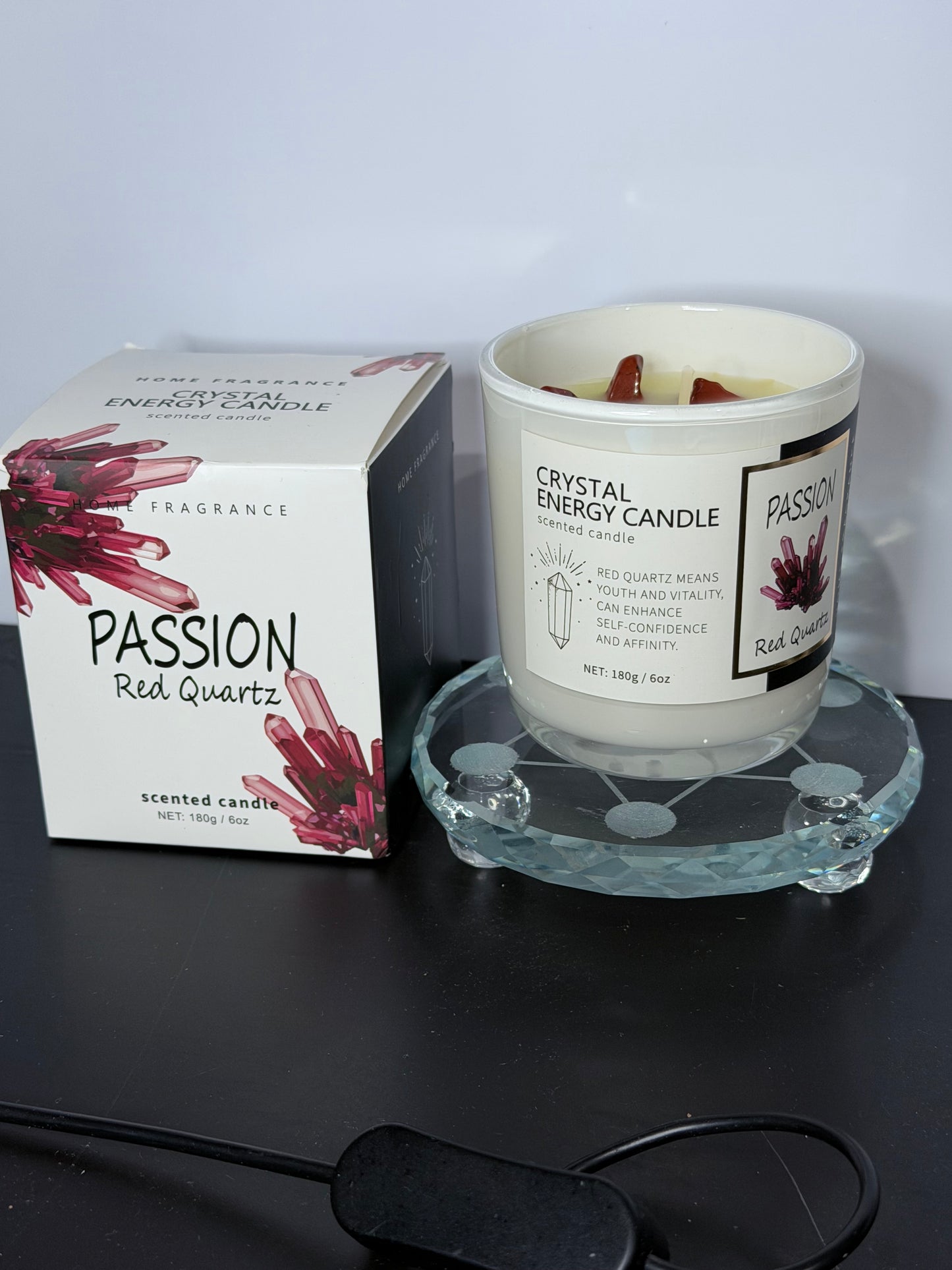 Passion Crystal Energy Candle – Red Quartz | 180g