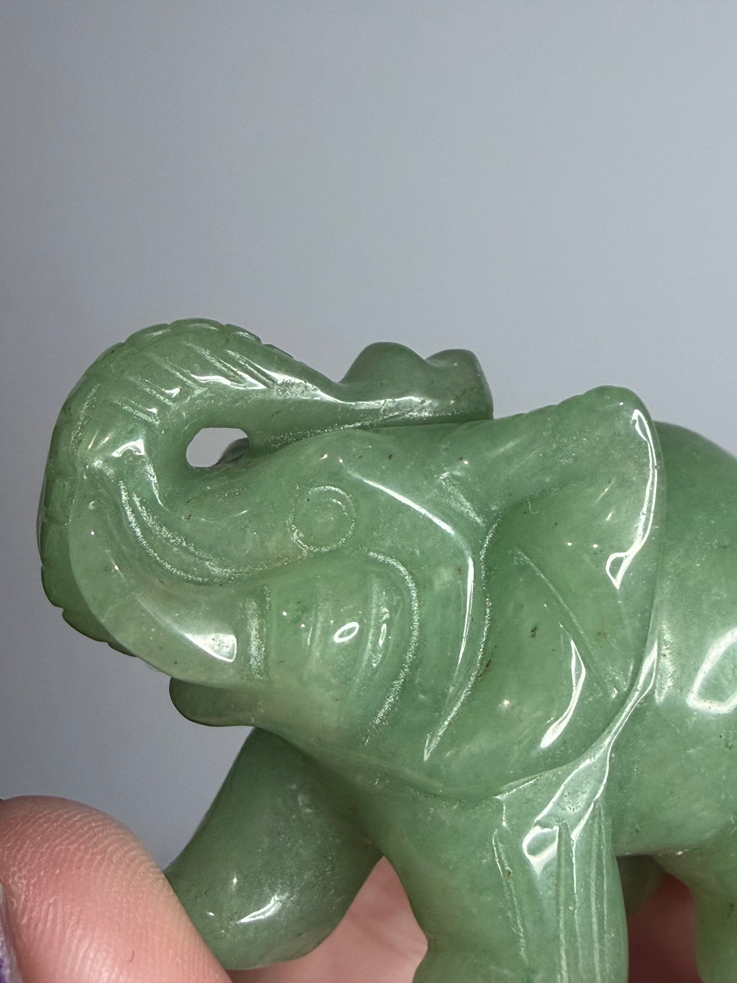 Green Aventurine Elephant Carving