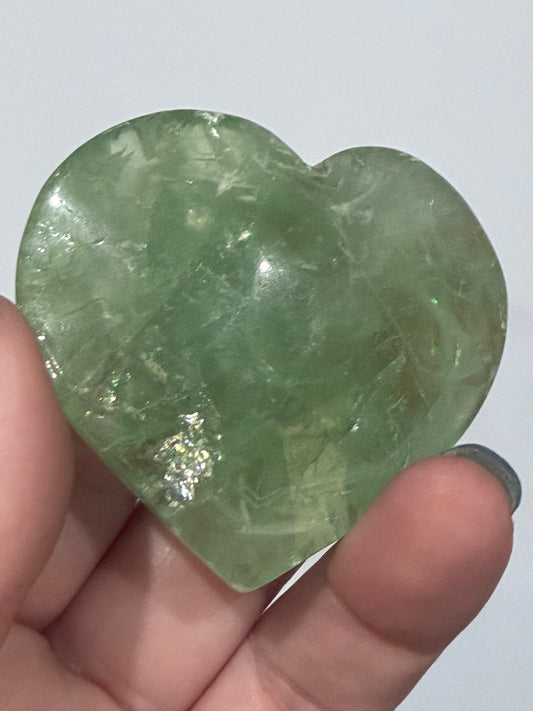 Green Fluorite Self-Standing Heart 5.5cm