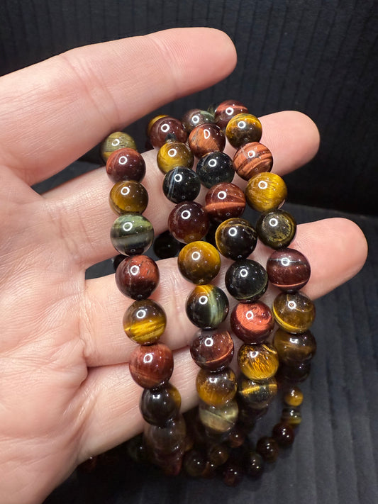 Multi Coloured Tigers Eye Bracelet 8mm