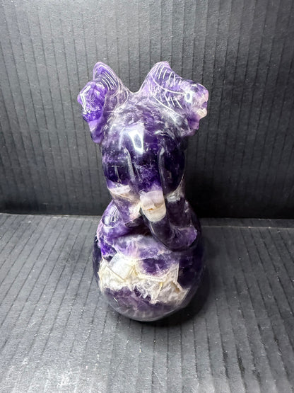 Amethyst Skull with Dragon