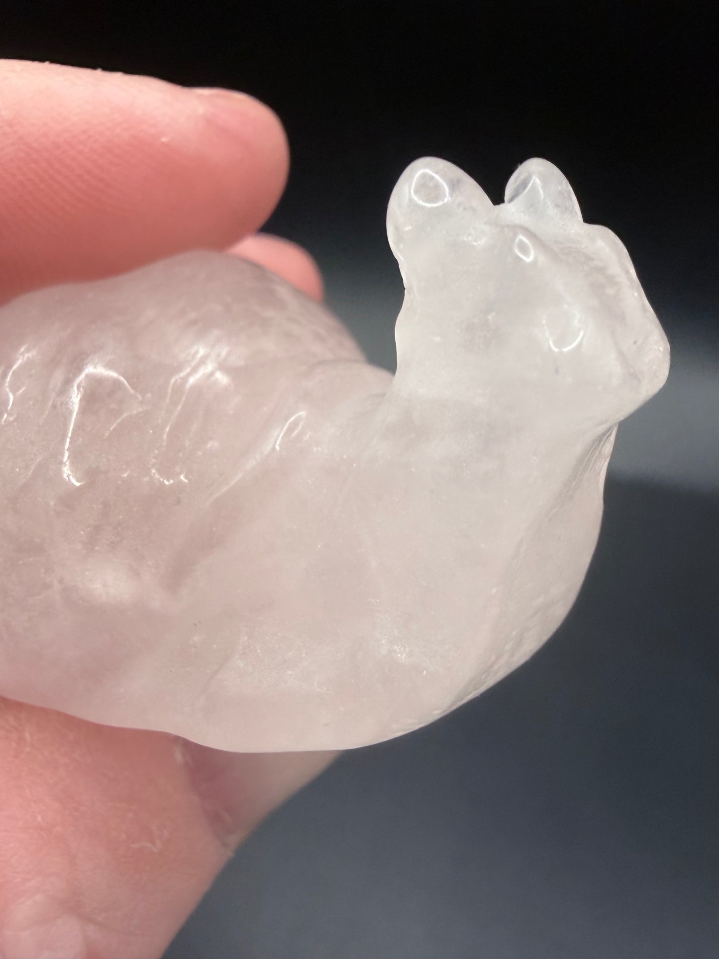 Rose Quartz Snail Carving – 5cm