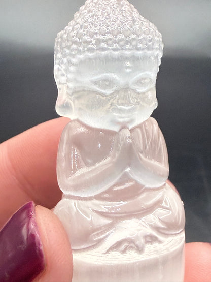Selenite Buddha Figurine – Peace & Purity  5.1 × 2.3 cm
