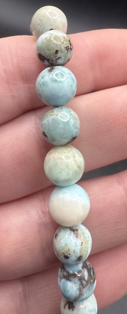 Rare Larimar 8mm Bracelet - Crystal wonderland By Lisa