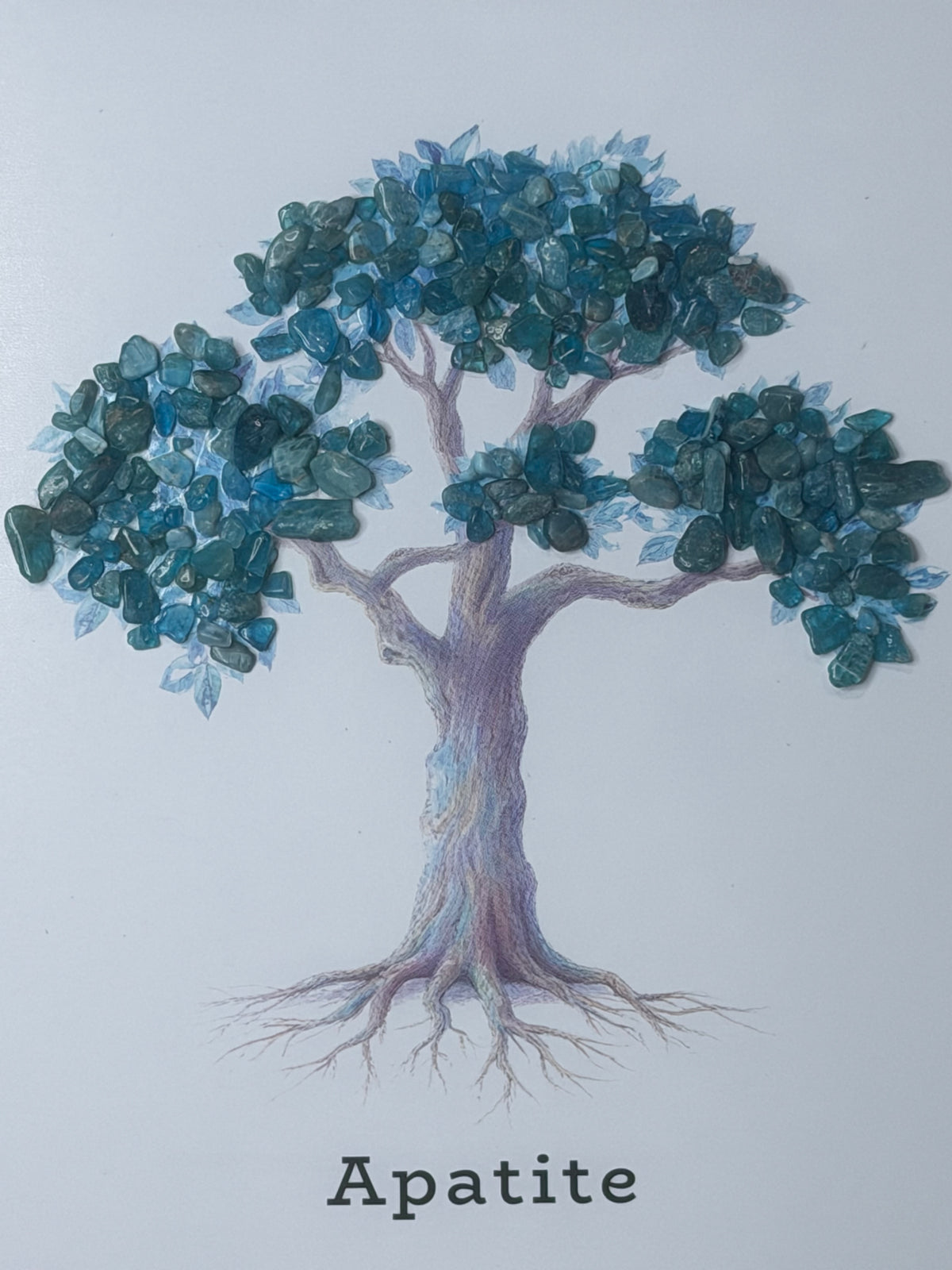 Mystic Apatite Gemstone Tree Framed Crystal Art | 15 x 20cm