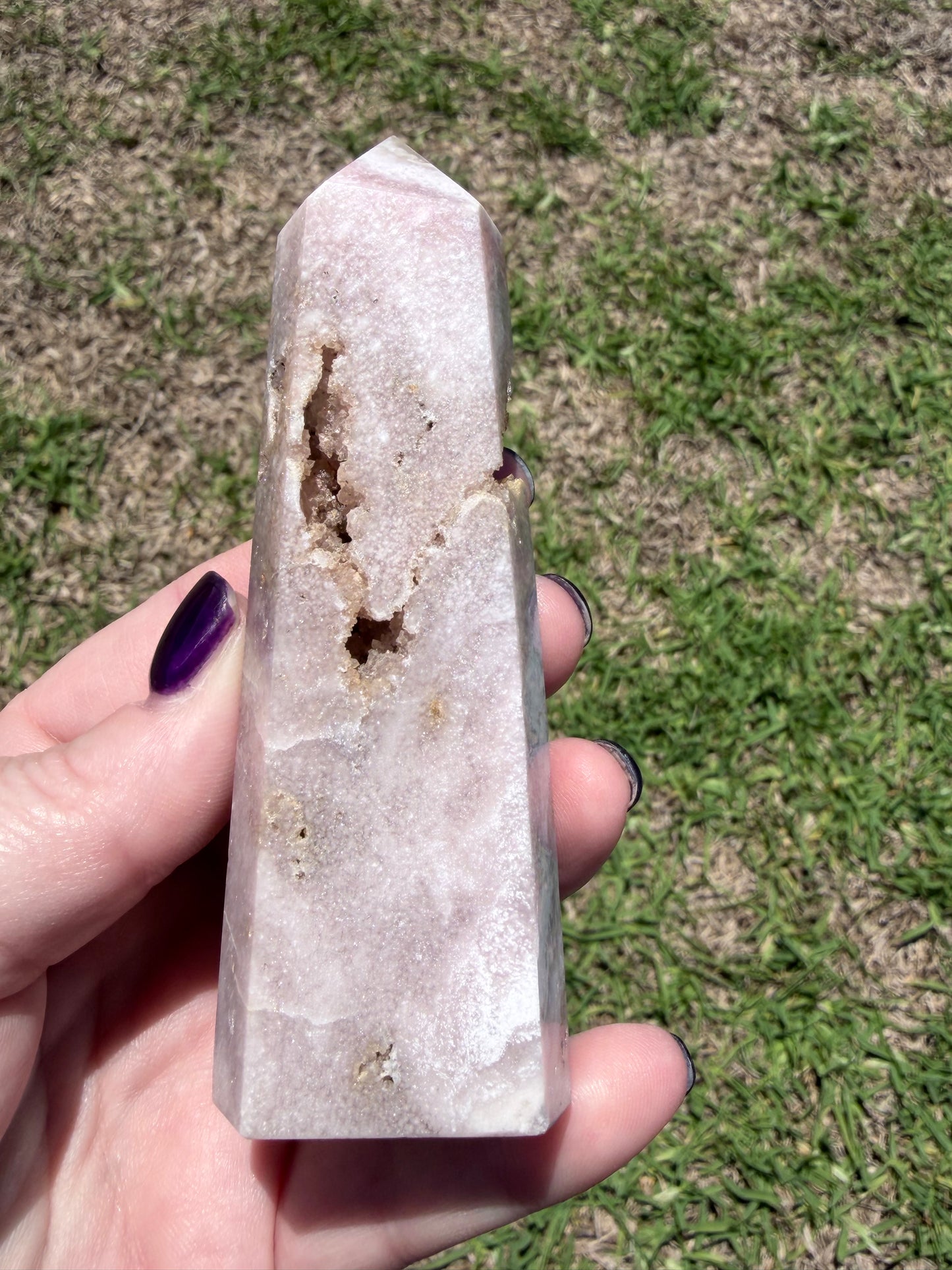 Flower Agate Druzy Tower 10.5 × 3.6 cm | 160 g