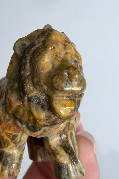 Madagascar Jasper Lion Carving – 7 × 6 cm