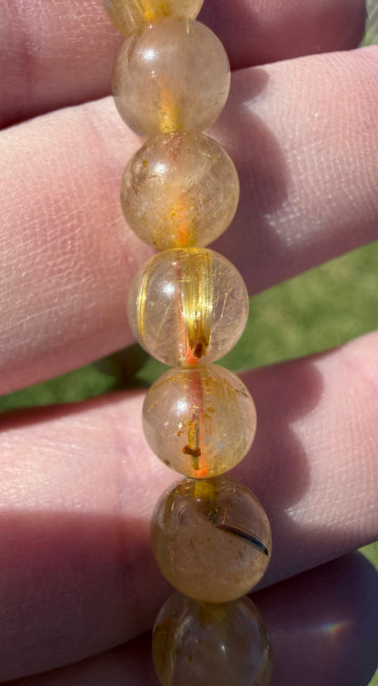 Golden Rutilated Quartz Bracelet — 8mm