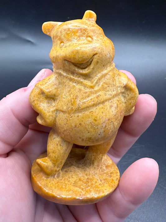 Yellow Jasper Winnie the Pooh Carving – 8.5cm