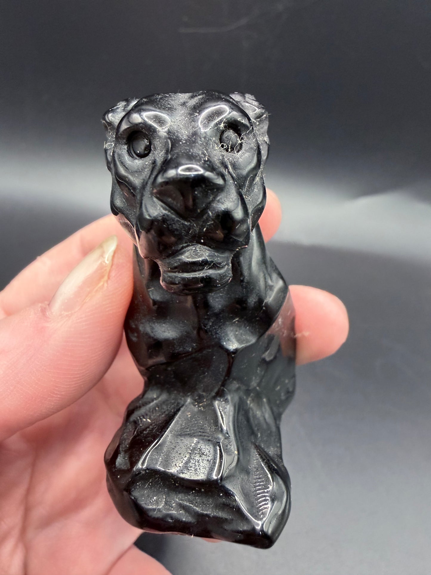 Black Obsidian Panther Carving