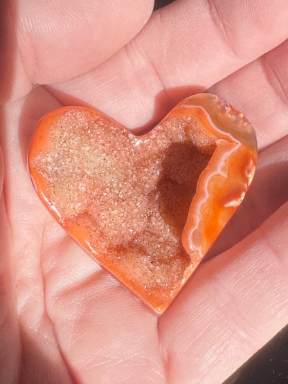 Carnelian Druzy Heart