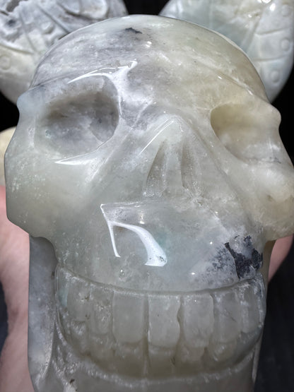 Caribbean Calcite Butterfly Skull Carving | 1.2kg | 14 × 12cm