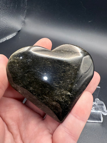 Gold Sheen Obsidian Heart