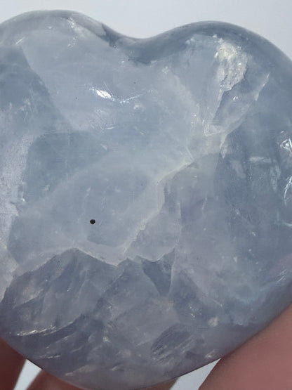 Blue Calcite Heart – 5.2 × 5 cm | 102 g