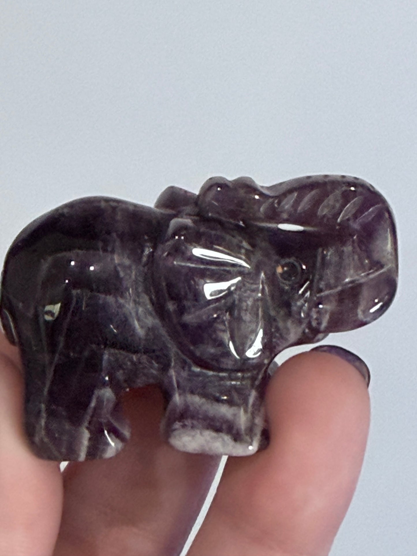 Amethyst Elephant Carving – 5cm