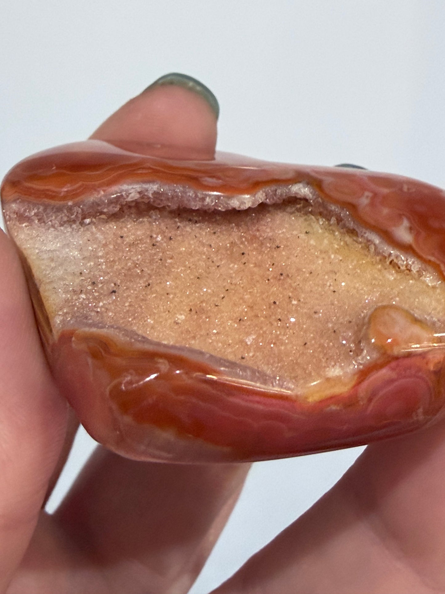 Carnelian Agate Druzy Heart A -