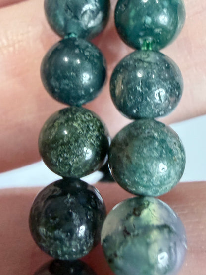 6mm Moss Agate Bracelet – Growth • Balance • New Beginnings