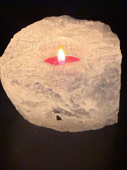 Clear Quartz Candle Holder
