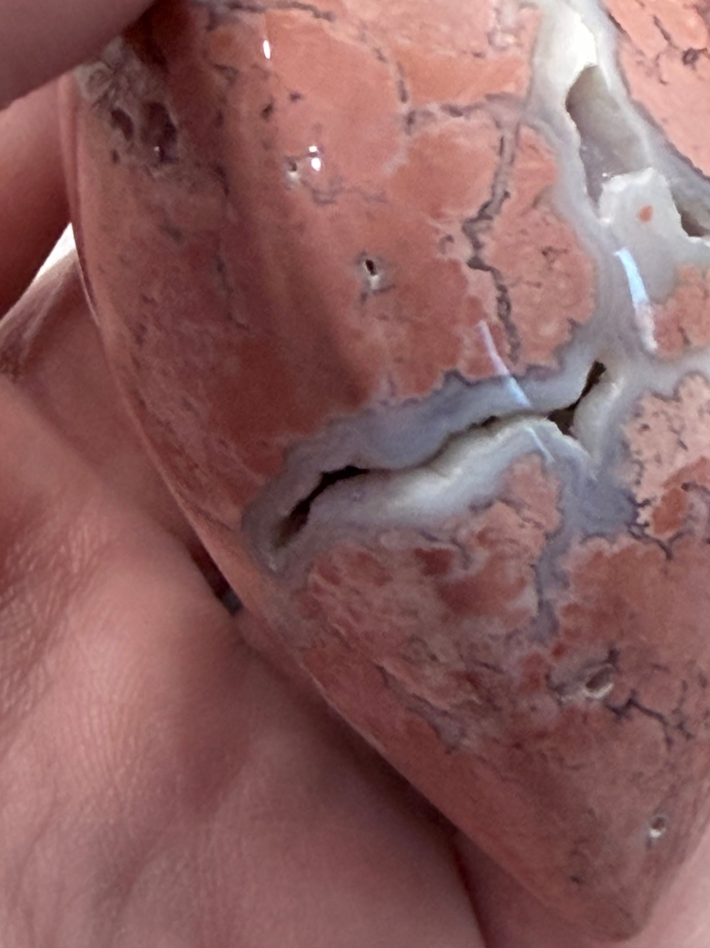 Pink Petal Agate (Cotton Agate) Heart – 6.5cm (132g)