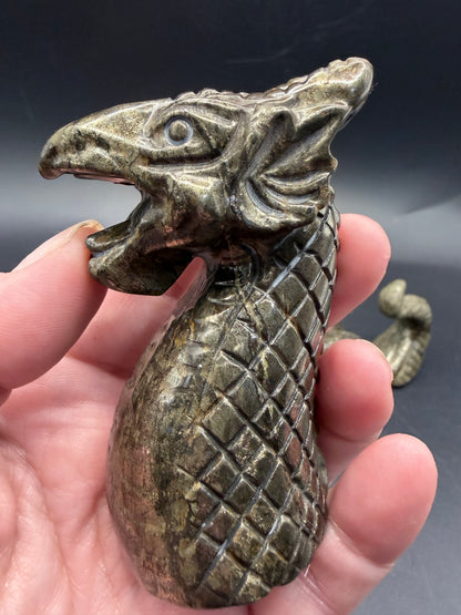 Pyrite Dragon Carving