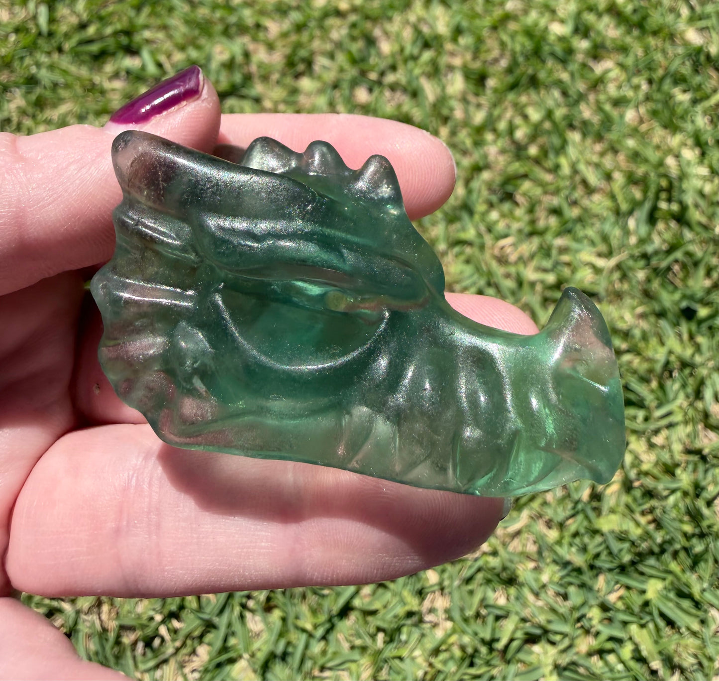 Green Fluorite Dragon Head