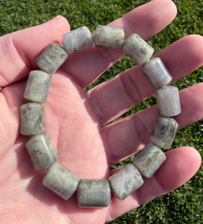 Labradorite Barrel Bead Bracelet
