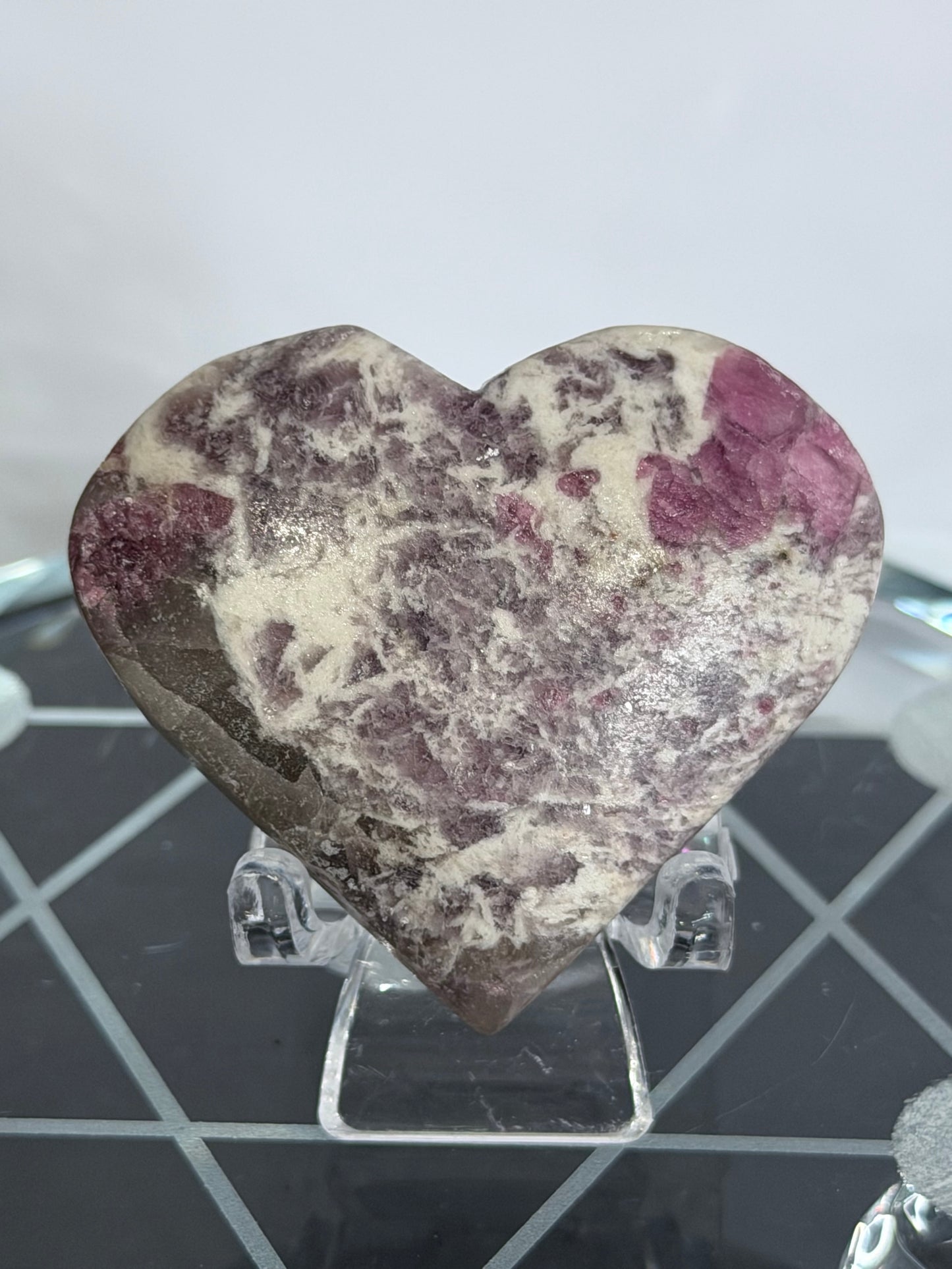 Pink Tourmaline in Matrix Heart A 5cm