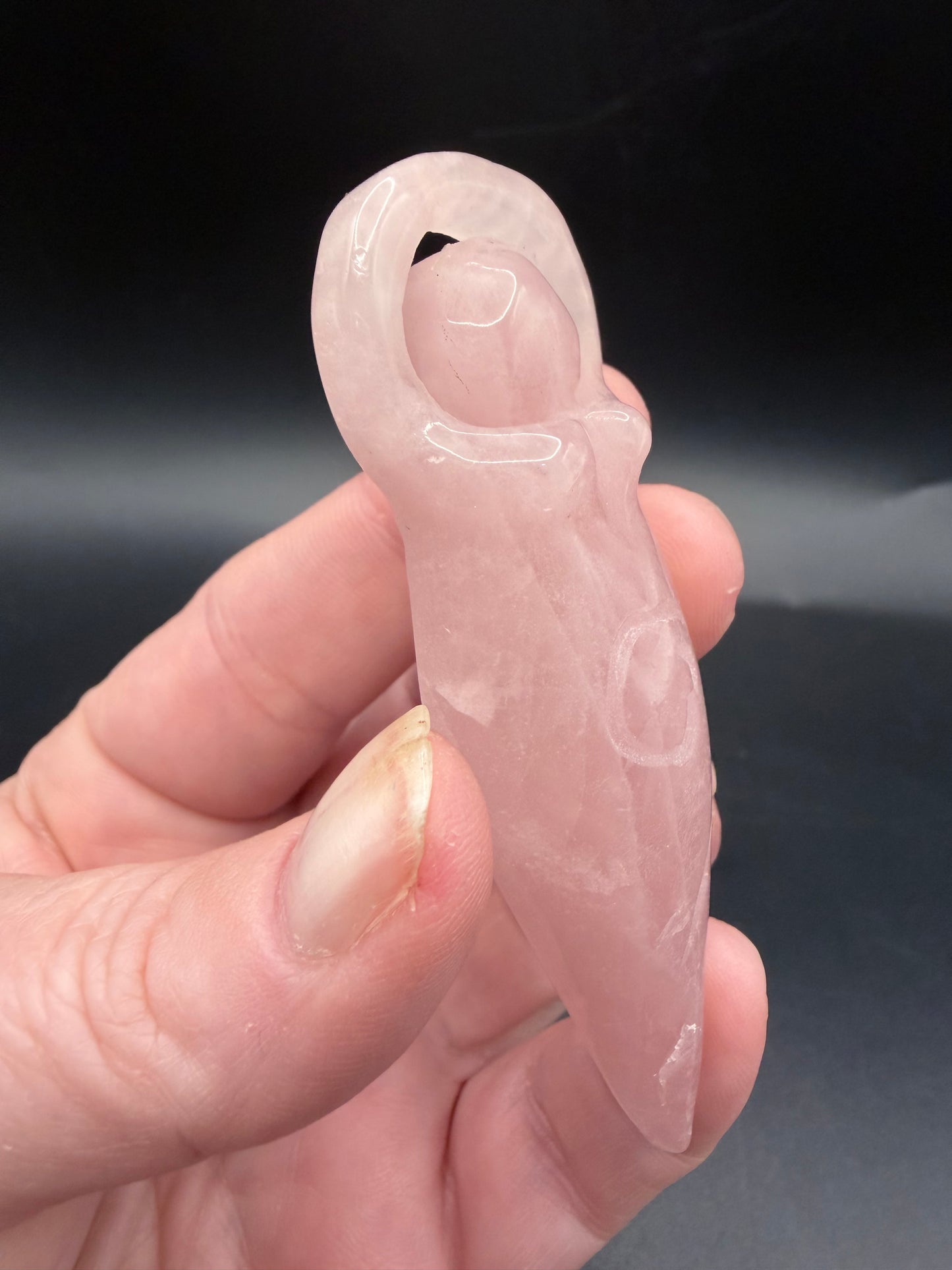 Rose Quartz Goddess Carving